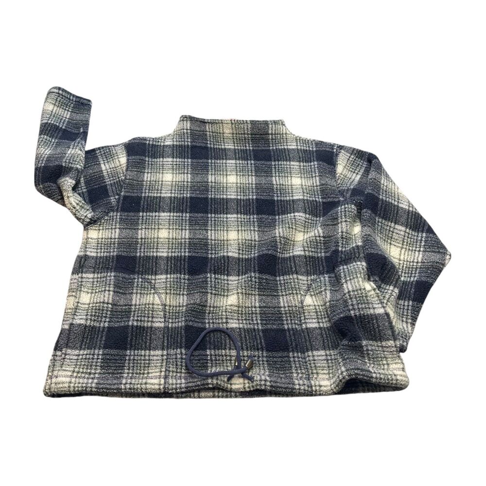 Liz Claiborne Sweater Women's Medium Black Green Plaid Polyester Drawstring Hem - Picture 7 of 8